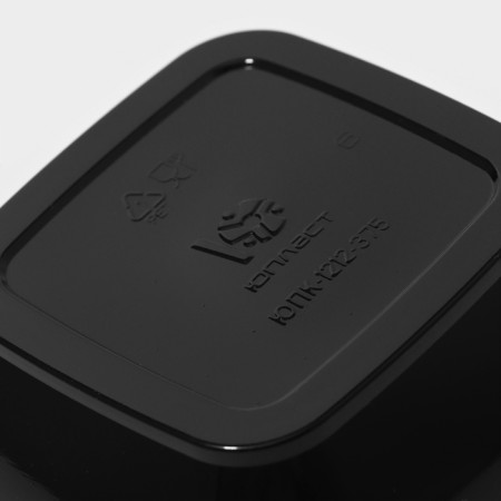 Disposable plastic container, YUPK-1212, 375 ml, 12.6 × 12.6 × 5.1 cm, black, 50 pcs/un-4