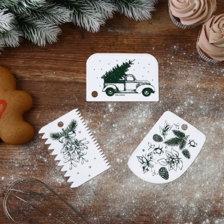 A set of confectionery spatula "Christmas" 11.5 × 8 cm, 11.2 × 6.5 cm, 10 × 7 cm, 3 pcs-1