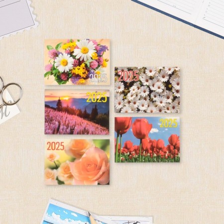 Pocket calendar "Flowers - 1" 2025, 7x10 cm, mix