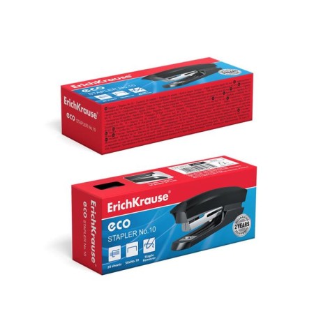 Stapler Erichkrause Eco No. 10, up to 20 sheets, compact, built -in anti -stepler, black-5