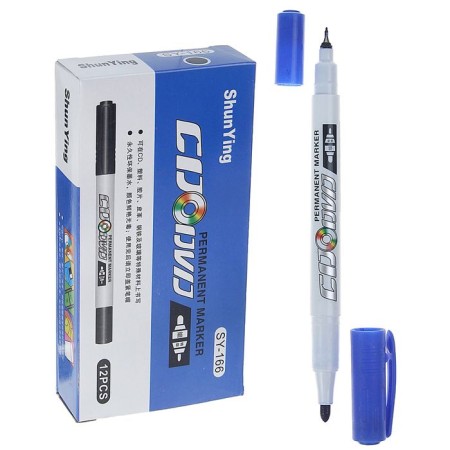 Marker is double -sided, for CD/DVD, 0.7/2.0 mm, blue