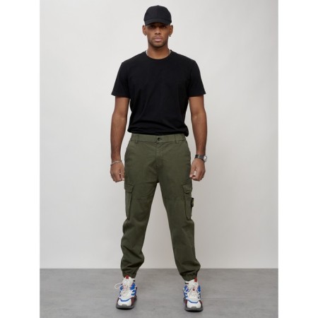 Cargo jeans men, size 44, khaki color-4