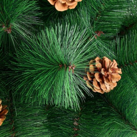 Cedar green cones 210 cm, D of the lower tier 110 cm, D needle 10 cm, 373 branches, metal stand-1
