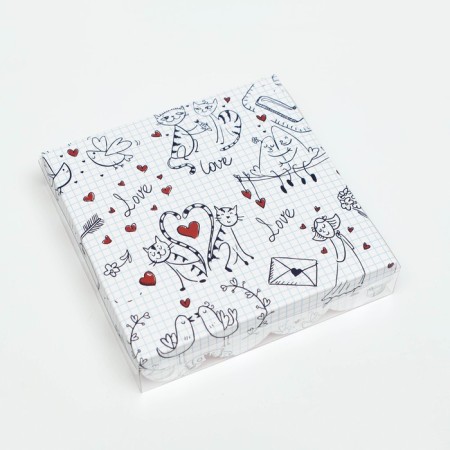 Box for cookies, "love", 15 x 15 x 3 cm-2