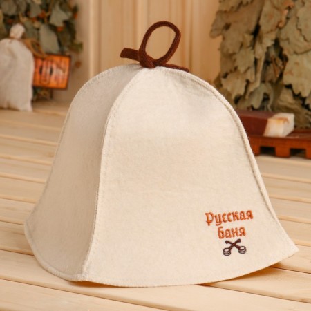 Bath cap "Russian bath" 100% wool
