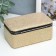 Casket to the leatherette for jewelry "Small squares. Gold" 6x7x12 cm