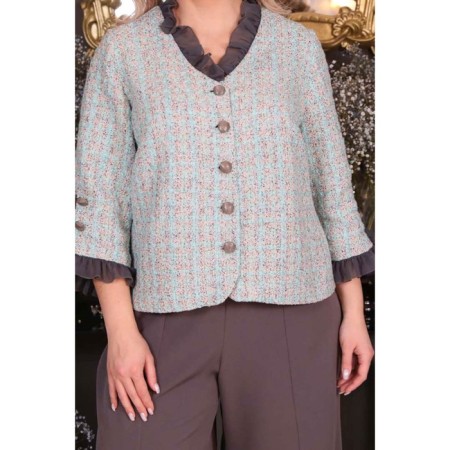 Female jacket, size 60, green color-10