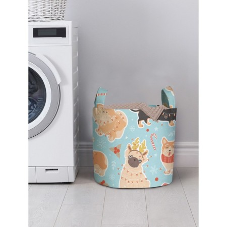 Basket for storing things "Dog Party", size 35x35 cm
