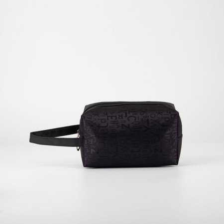 Cosmetic bag with lightning, black color-1