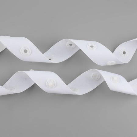Braid with buttons, 25-25 mm, 17 mm × 45 ± 1 m, white color-2