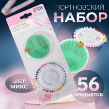 Portnovsky set: pins 40 pcs, needles 16 pcs, in a blister, color mix