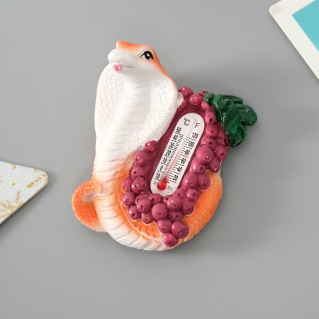 Polystone magnet "Cobra with a thermometer vegetable/fruit" MIX 5x2x7 cm-2