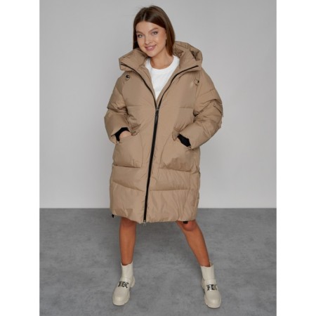 Coat insulated winter female, size 50, color light brown-9