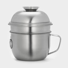 A set of stainless steel dishes “Tourist”, 3 objects: a mug of 1.35 liters, a bowl of 650 ml, a plate 300 ml, chrome -colored color