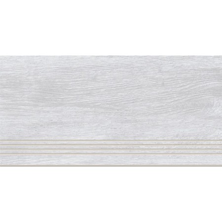 Front-free step Woodhouse, porcelain stoneware, light gray 29.7x59.8