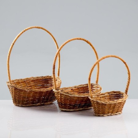 Camping set, 3 pcs, 20 × 25 × 10/30, 17 × 22 × 9/28, 12 × 18 × 7/26 cm, rattan