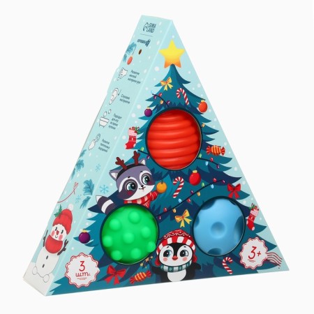Gift New Year's set of developing tactile balls "Miracles nearby", 3 pcs.