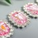 Decor for creativity Metal "Medallion octagonal" pale pink crystal rhinestones 2x1.5cm