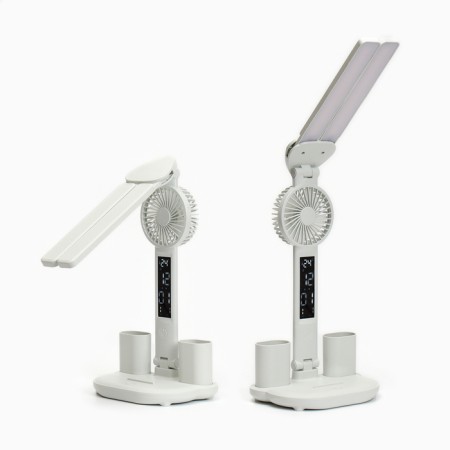 Clock - electronic lamp: calendar, thermometer, organizer, fan, 7 watts, 3 modes, USB