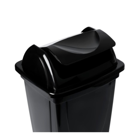 Basket for papers and garbage Istanm, 12 liters, rotating lid, plastic, black-4