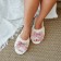Women's slippers with an open nose, size 38-39, pink bow