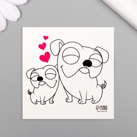 Tattoo on the body black "pugs" 6x6 cm-3