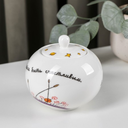 Porcelain sugarian "Little Prince", 490 ml, with a lid-1