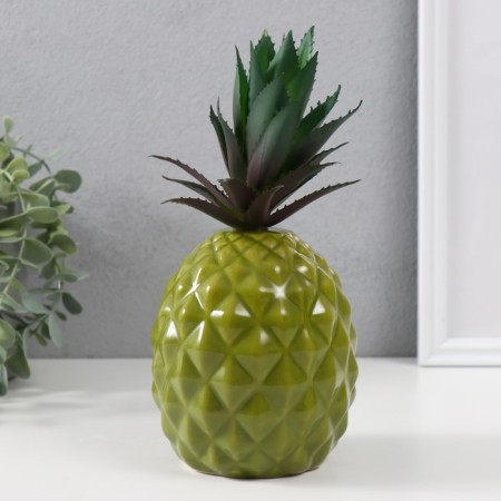 Souvenir Ceramics "Green Pineapple" 10x10x22 cm-1