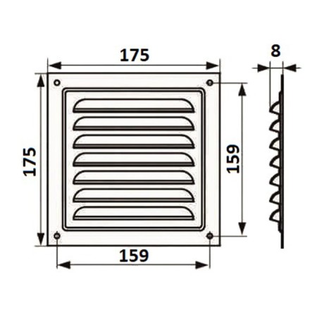 Ventilation grate Zein Lux RM1717sk, 175 x 175 mm, with a grid, metal, clone bone-6