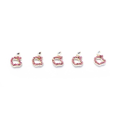 Metal fittings Pole "Apple with pink rhinestones"