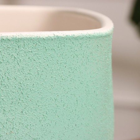 Flower pot "Square relief" Green relief 6 l-2