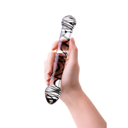 Sexus Glass bilateral phallimitator, glass, transparent, 20.5 cm-1