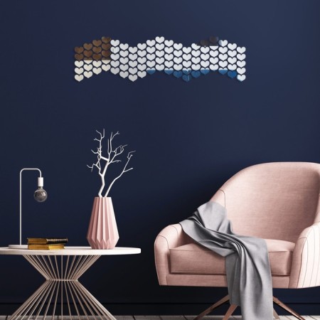 Interior stickers "hearts", mirror, decor on the wall, 100 email, size of El 2 x 2.5 cm