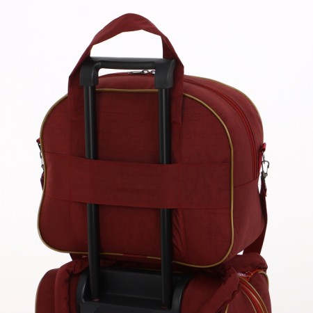 Small 37 l (s) suitcase with a Sacvoyage bag, lightning department, external pocket, extension, burgundy color-12