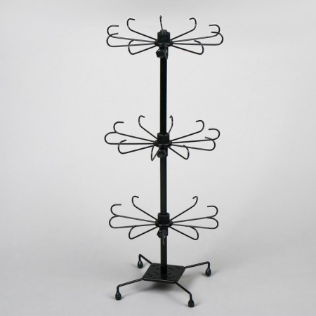Turntable, 3 tiers of 10 hooks, 27 × 65 cm, black color-1