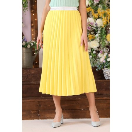 Female skirt, size 52, yellow color-5