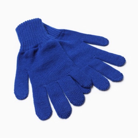 Female gloves, blue color, size 18-1