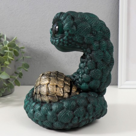 New Year's piggy bank "Snake Gummi" 22 x 16 x 18 cm, emerald-2