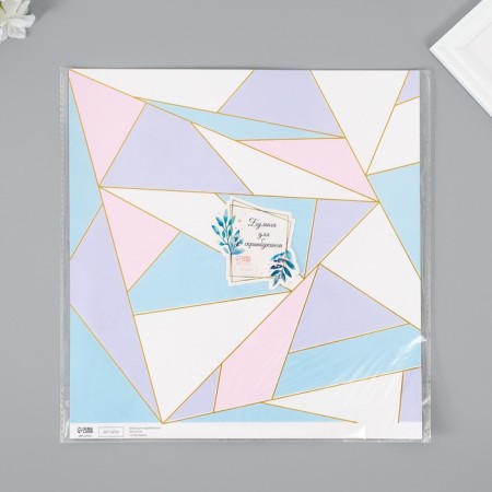Scrapbooking paper bilateral gold "triangles" density 180 grams set 5 pcs 30.5x32 cm-6