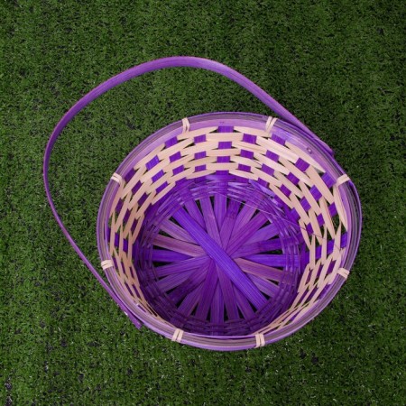 Wicker basket, bamboo, 21x21x10/24 cm, purple-1