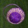 Wicker basket, bamboo, 21x21x10/24 cm, purple