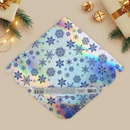 The envelope for the money "Snowflakes", holography, 16.5 x 8 cm, New Year-5