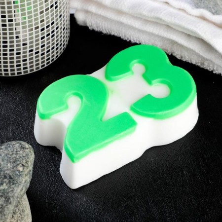 Figure soap "23" Green on white, 95g
