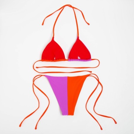 Swimsuit female separate minaku color orange/lilac, size 46-6