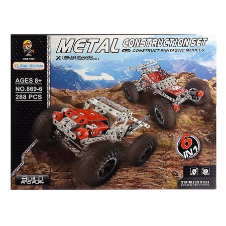 Metal designer "Transport", 6 assembly options, 288 parts-1