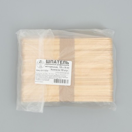 Medical, wooden, grinded spatula, 150x18x1.8, 100 pieces in packaging-4