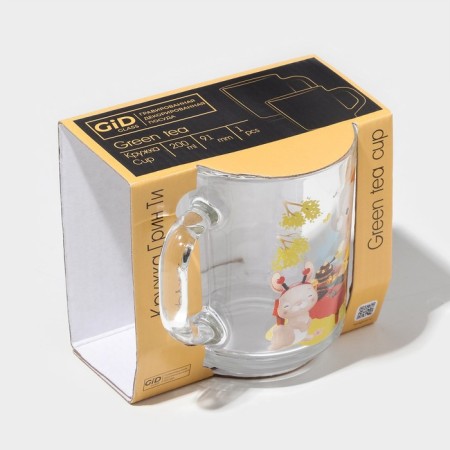 Mug "Cute fluffs", glass, 200 ml, MIX drawing-9