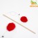 Testing "Fluff" on a wooden stick, with a bell, 36 cm, red
