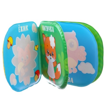 Book - a toy for the bath "Forest Babies", water coloring, crush me-4