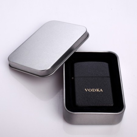 Lighter "Vodka" in a metal box, with silicon, gasoline-3